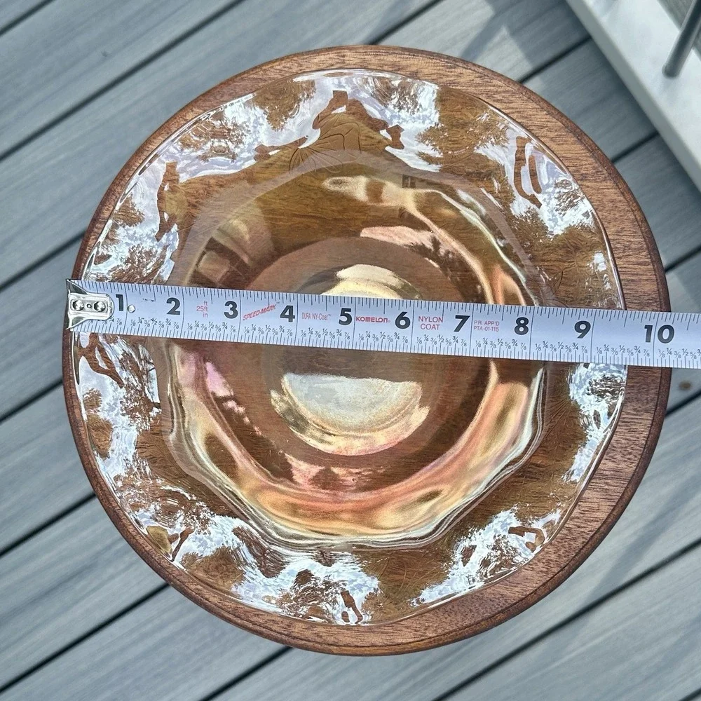 Jeanette Carnival Glass Bowl Vtg Iridescent Orange Floragold Louisa Ruffled 9.5